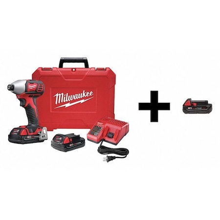 Impact Diver with Additional Battery 18V by USA Milwaukee Cordless Power Impact Tools
