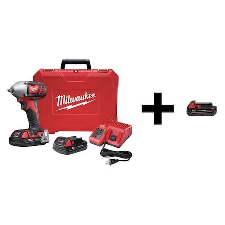 Impact Wrench with Add Battery 18V by USA Milwaukee Cordless Power Impact Tools