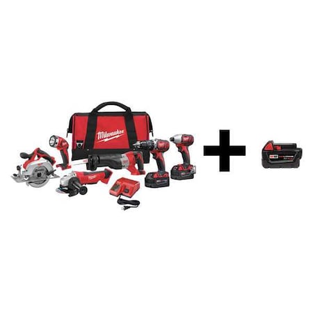 Cordless Combo Kit 18.0 V 6 Tools 3 Batt Type 2696 26 / 48 11 1840 by USA Milwaukee Cordless Power Tool Combination Kits