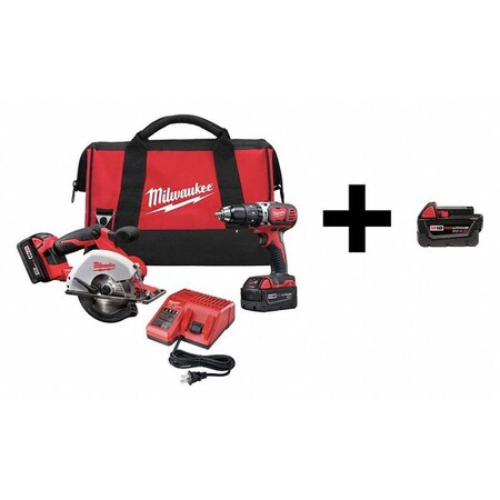 Cordless Combo Kit 18.0 V 2 Tools 3 Batt Type 2698 22 / 48 11 1840 by USA Milwaukee Cordless Power Tool Combination Kits