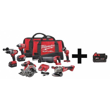 Cordless Combo Kit 18.0 V 6 Tools 2 Batt Type 2796 26 & 48 11 1840 by USA Milwaukee Cordless Power Tool Combination Kits