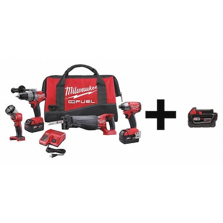 Cordless Combo Kit 18.0 V 4 Tools 3 Batt Type 2796 24 & 48 11 1840 by USA Milwaukee Cordless Power Tool Combination Kits