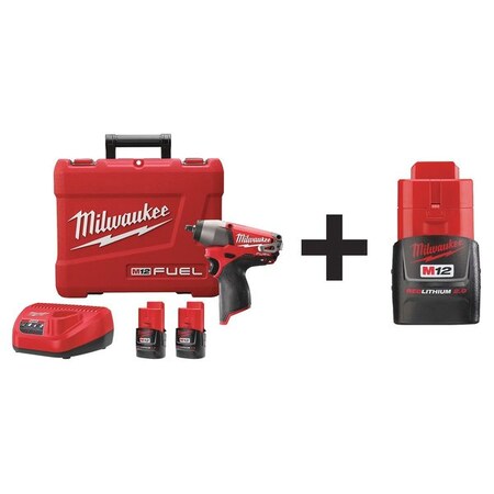 Cordless Impact Wrench Kit 12V 2.0 A/hr. by USA Milwaukee Cordless Power Impact Tools