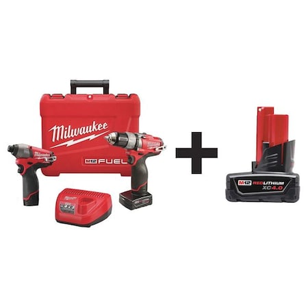 Cordless Combo Kit 12.0 V 2 Tools 3 Batt Type 2594 22 48 11 2440 by USA Milwaukee Cordless Power Tool Combination Kits