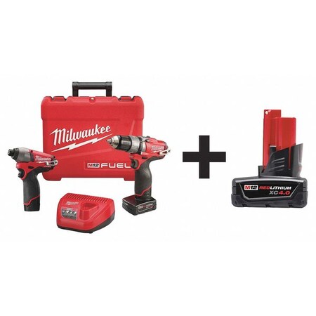 Cordless Combo Kit 12.0 V 2 Tools 3 Batt Type 2597 22 48 11 2440 by USA Milwaukee Cordless Power Tool Combination Kits