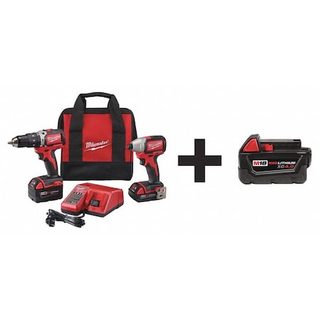 Cordless Combo Kit 18.0 V 2 Tools 3 Batt Type 2799 22CX 48 11 1840 by USA Milwaukee Cordless Power Tool Combination Kits