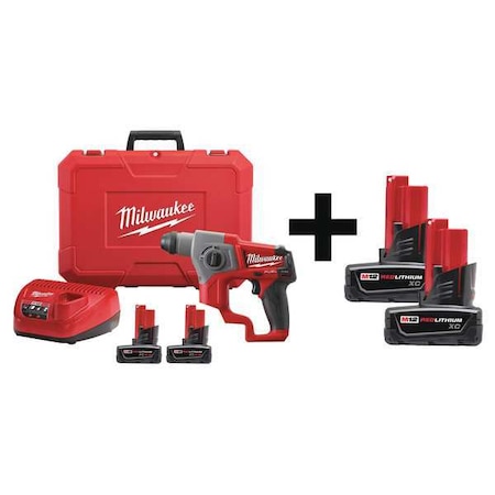 Cordless Rotary Hammer Kit Ergonomic by USA Milwaukee Power Demolition Rotary Hammers