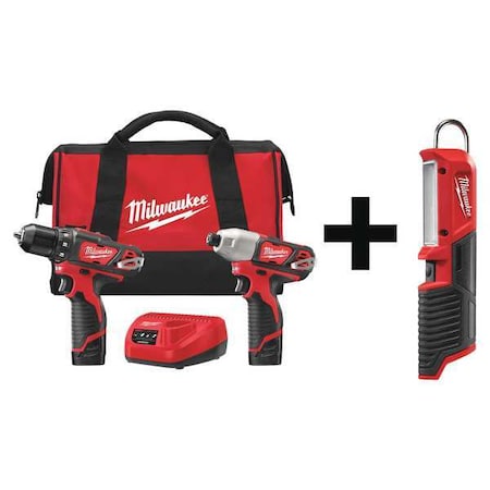 Cordless Combo Kit 12.0 V 3 Tools 2 Batt Type 2494 22 2351 20 by USA Milwaukee Cordless Power Tool Combination Kits