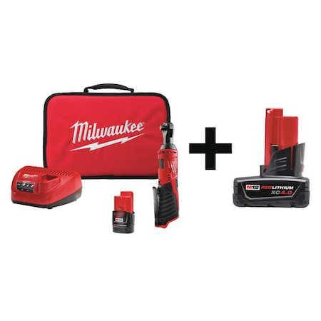Cordless Ratchet Kit 3/8in. Add Bat 12V by USA Milwaukee Cordless Power Impact Tools
