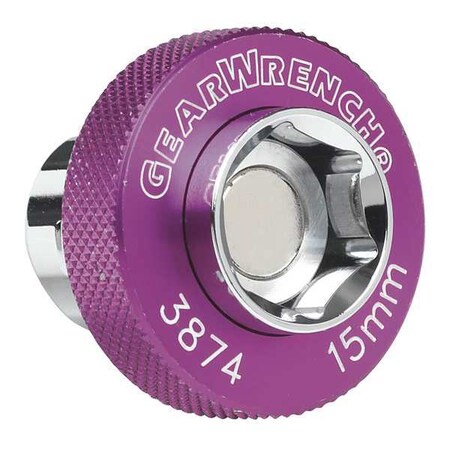 Oil Drain Plug Socket 3/8 in. Dr 15mm by USA Gearwrench Sockets