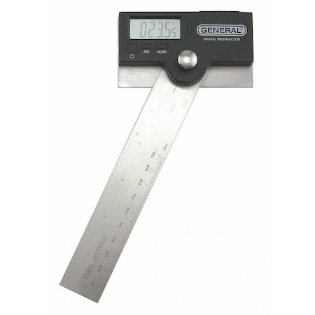 Digital Protractor SS 6 In 0 to 180 deg by USA General Precision Measuring Protractors