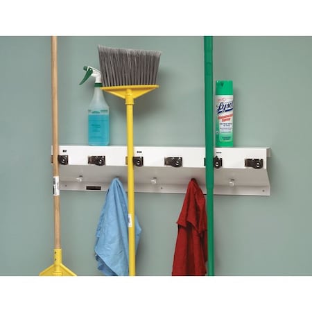 Mop/Broom Holder 6 Handle 34 In by USA The Clincher Tool Hangers
