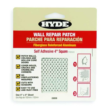 Wall Patch 4 x 4 In Aluminum/Fiberglass by USA Hyde Drywall Specialty Tool Accessories