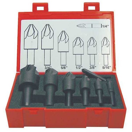 Countersink Set 7 PC 6 FL 90 Deg HSS by USA KEO Countersinks Counterbores & Reamers