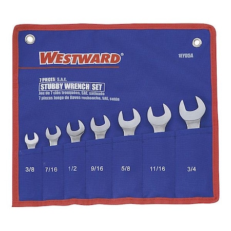 Combo Wrench Set Short 15 3/8 3/4in 7Pc by USA Westward Combination Wrench Sets