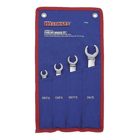 Flare Nut Wrench Set 4 Pieces 6 Pts by USA Westward Combination Wrench Sets