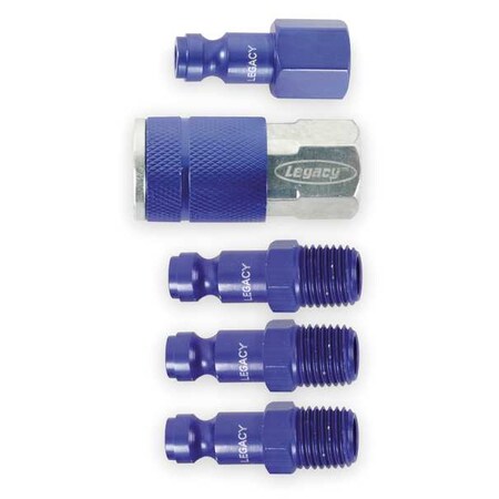 Coupler/Plug Kit NPT 1/4 Steel/Aluminum Type A72456C BG by USA Legacy Pneumatic Hose Quick Connect Fittings