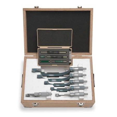 Micrometer Set 0 to 6 In 0.0001 In 6 Pc by USA Mitutoyo Micrometer Sets