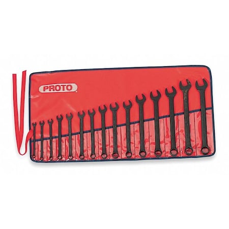 Combo Wrench Set Black 7 21mm 15 Pc by USA Proto Combination Wrench Sets