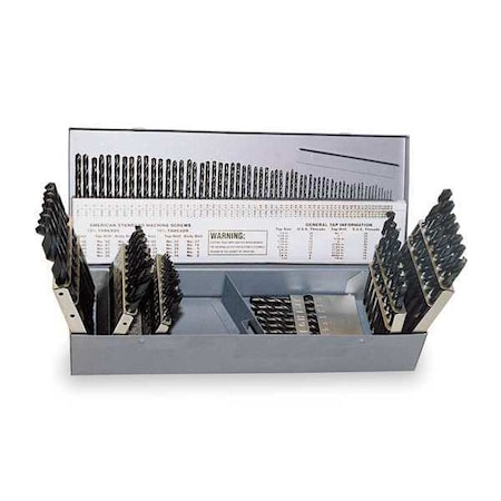 Jobber Drill Set 115 PC HSS Blk Oxide by USA Chicago Latrobe Jobber Length Drill Bits