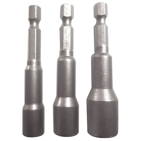 Nutsetter Set 1/4" 5/16" 3/8"Hex 65mmL by USA Westward Nut Setters & Bit Holders