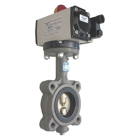 Butterfly Valve Spring Return Cast Iron by USA Milwaukee Pneumatic Flow Control Valves