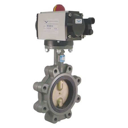 Butterfly Valve Spring Rtrn Iron 4 In. by USA Milwaukee Pneumatic Flow Control Valves