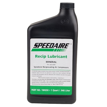 Specialty Blended Lubricant 1 qt by USA Speedaire Air Compressor Oil