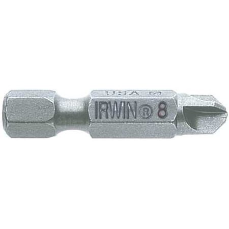 Power Bit SAE 1/4" Hex #8 1 1/4" PK2 by USA Irwin Screwdriver Bits
