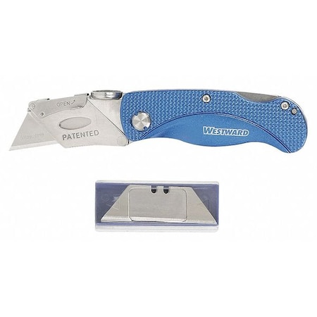 Folding Knife 6 In Clip Blade Blue by USA Westward Utility Knives