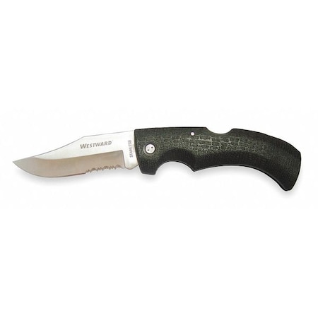 Folding Lock Back Knife Black 3 1/4 In by USA Westward Folding Knives