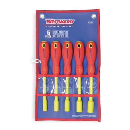 Nut Driver Set 5 Pieces SAE SolidIns by USA Westward Nut Driver Sets