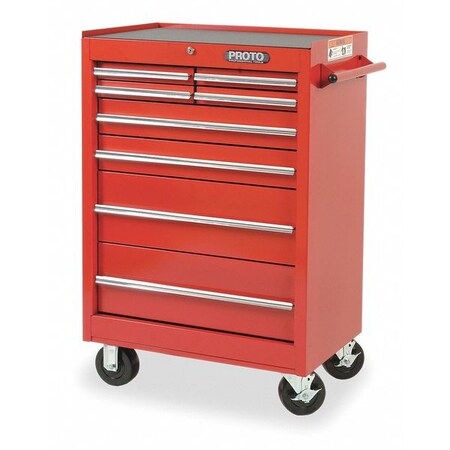 27" Rolling Cabinet 1 Shelf 8 Drawers Red by USA Proto Tool Chest & Side Cabinets