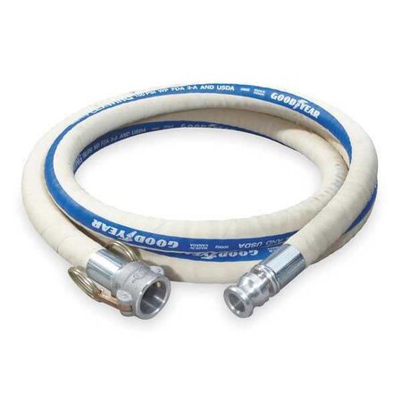3" ID x 10 ft. PVN Coupled Food Hose WT by USA White Flexwing Air Compressor Industrial Hoses