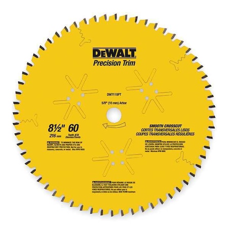 Crclr Saw Bld Crbde 8 1/2 In 60 Teeth by USA Dewalt Circular Power Saw Blades