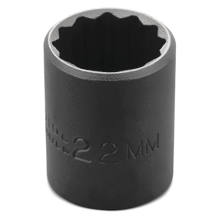 Impact Socket 1/2 In Dr 22mm 12 pt by USA Proto Socket Wrench Accessories