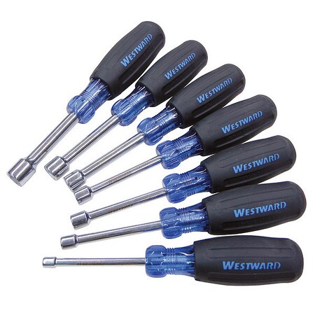 Nut Driver Set 7 Pieces SAE Hollow Type 10J253 by USA Westward Nut Driver Sets