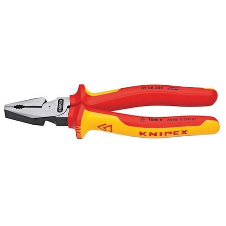 8" High Leverage Combination Pliers Insulated by USA Knipex Cable & Wire Crimping Tools