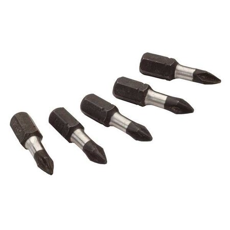 Insert Bit 1/4" Phillips #1 1" PK5 by USA Milwaukee Screwdriver Bits