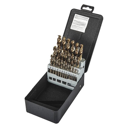 HSS E Stub Drill Set Bronze Short Type C29M40COSET by USA Precision Twist Drill Stub Drill Bits
