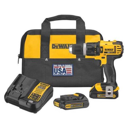 Cordless Hammer Drill Kit 8 In.L 3.5 lb. by USA Dewalt Cordless Hammer Drills