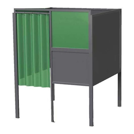 Welding Booth 4ft.x4ft. Wall Mounted Type GB 74.04.S.STL by USA Greene Welding Screens