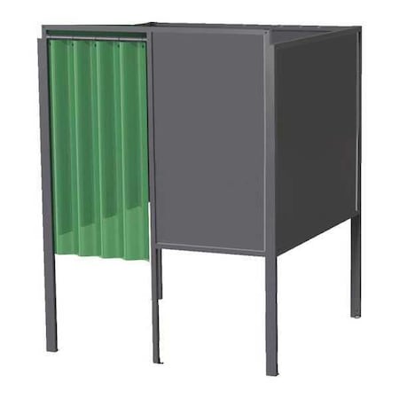 Welding Booth 4ft.x4ft. Wall Mounted Type GB 74.05.S.STL by USA Greene Welding Screens