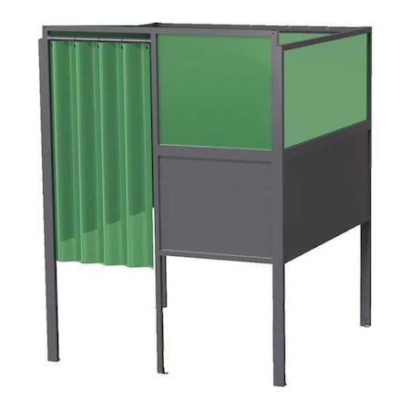 Welding Booth 4ft.x4ft. Wall Mounted Type GB 74.04.S DM.STL by USA Greene Welding Screens