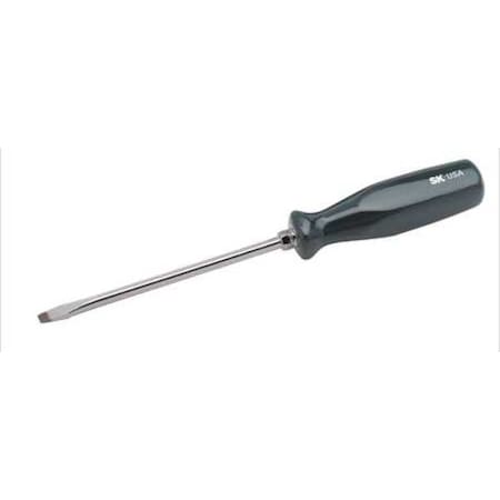 Screwdriver Slotted 1/4x6In Rnd with Hex Type 85204 by USA SK Screwdrivers