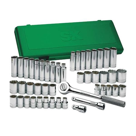 Socket Wrench Set 1/2 in. Dr 47 pc by USA SK Socket Sets
