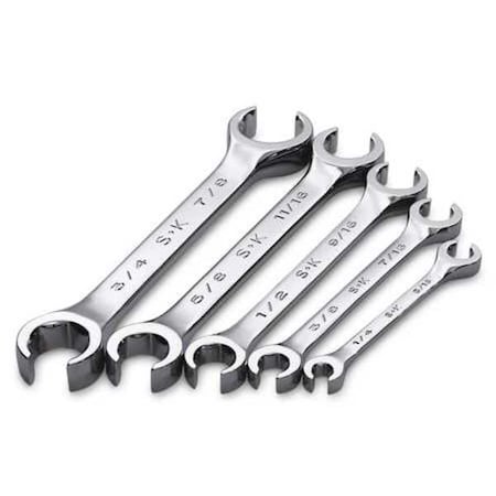 Flare Nut Wrench Set 5 Pieces 6 Pts by USA SK Combination Wrench Sets