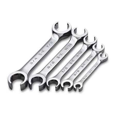 Flare Nut Wrench Set 5 Pieces 6 Pts Type 386 by USA SK Combination Wrench Sets