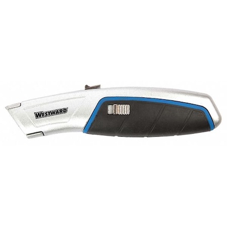 Safety Knife 6 3/8 in. Black/Blue/Silver by USA Westward Utility Knives