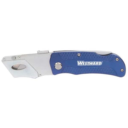Folding Safety Cutter 6 3/8 In L Blue by USA Westward Utility Knives